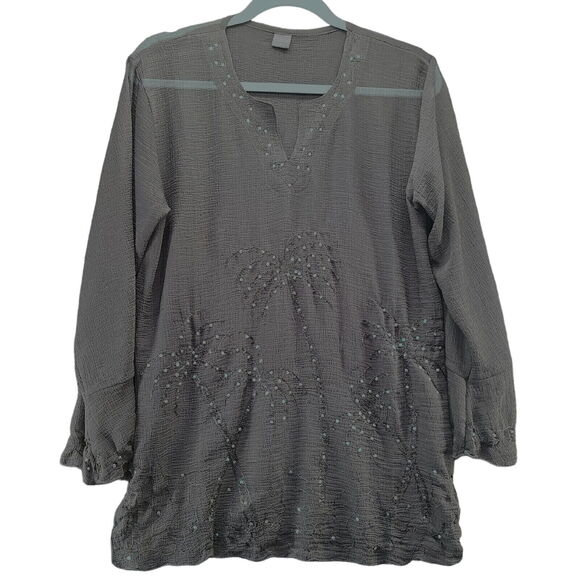 Fashque Womens Blouse Black Size Medium 100% Polyester Long Sleeve Pullover - Picture 1 of 12